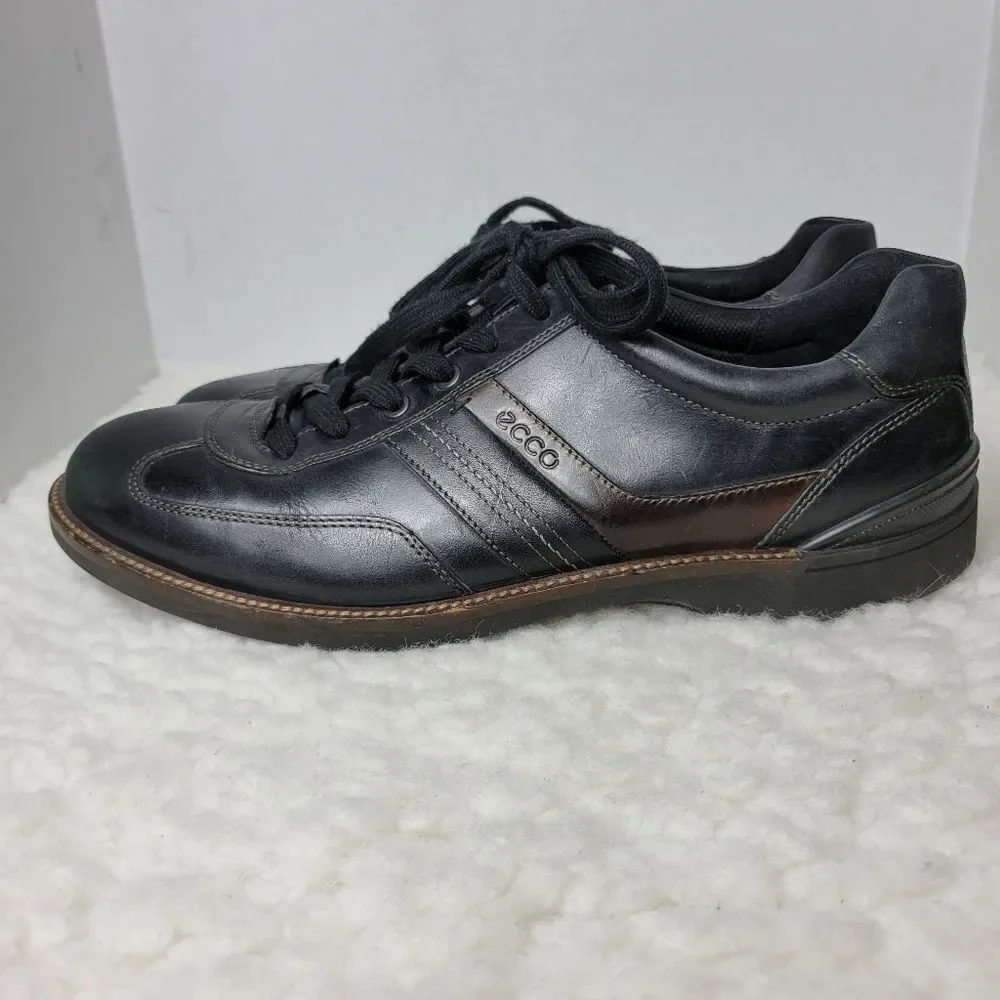 Ecco Chander Sneaker Men's Size 12  Black  Leather Casual Dress Shoes